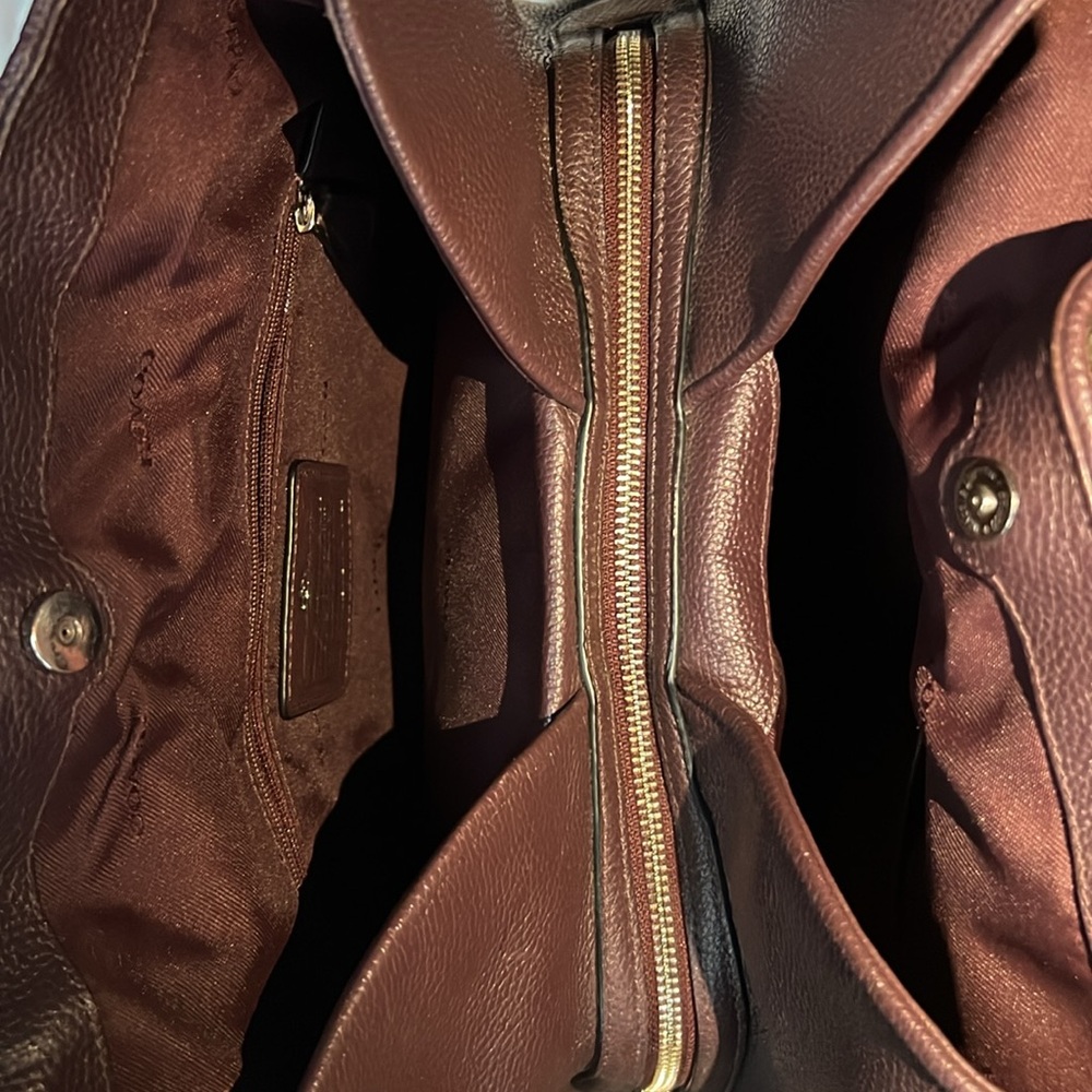 Coach Patchwork Hobo Bag in Plum and Brown - Picture 6 of 12